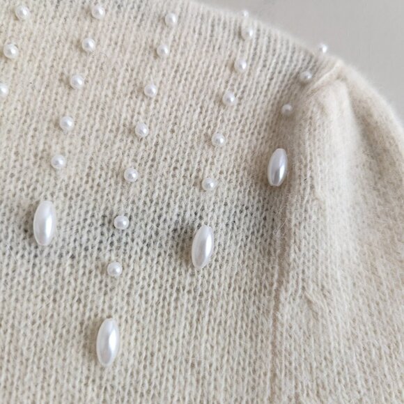 Vintage Rabbit Hair Angora pearl sweater - Picture 4 of 6